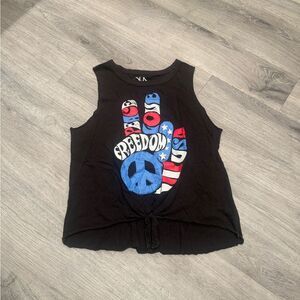 Chaser Black Peace Sign Graphic Tank Top